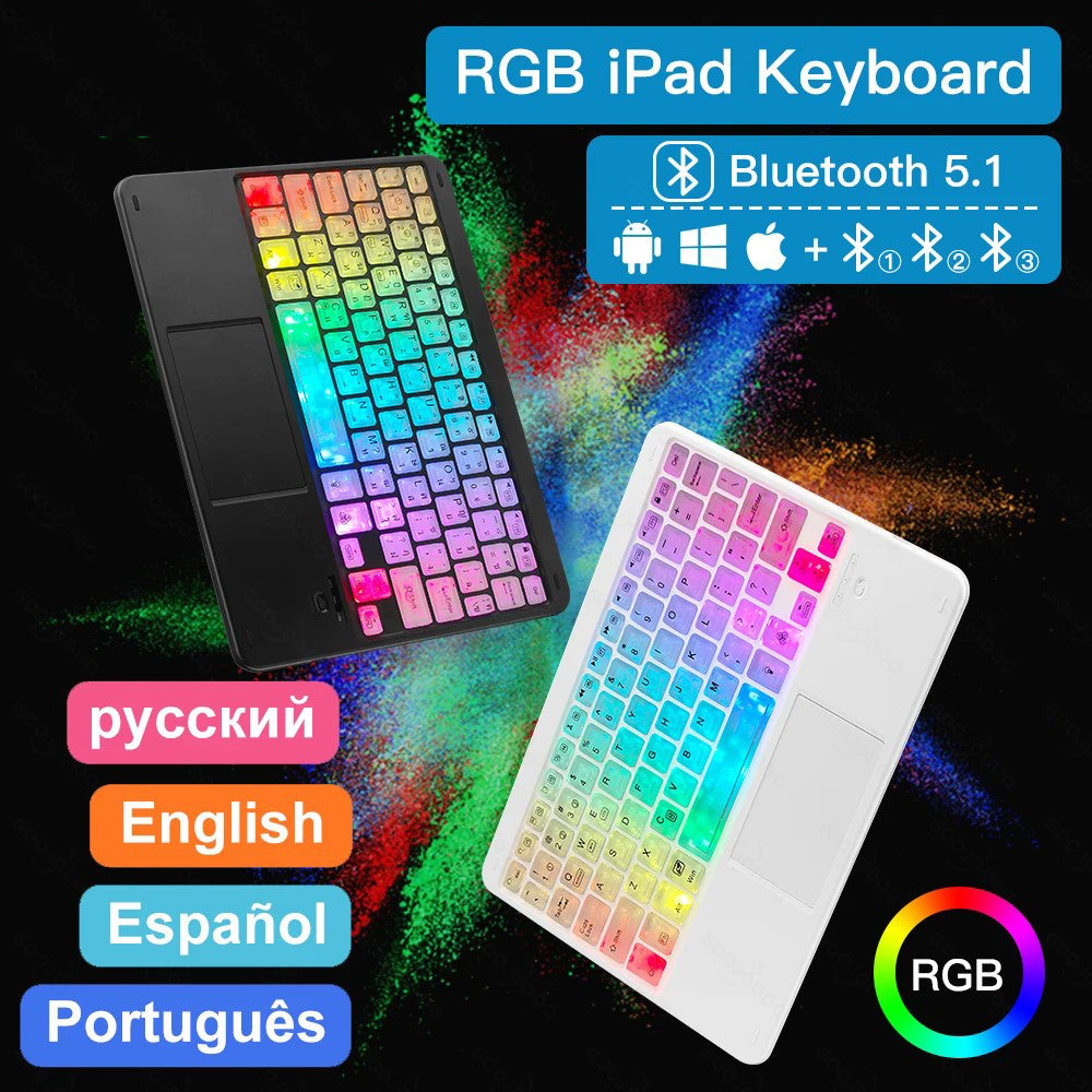 RGB Wireless Bluetooth Keyboard For iPad Android Windows Tablet