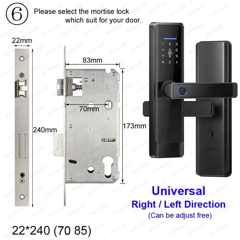 RayKube Aluminium Alloy Fingerprint Digital Smart Door Lock