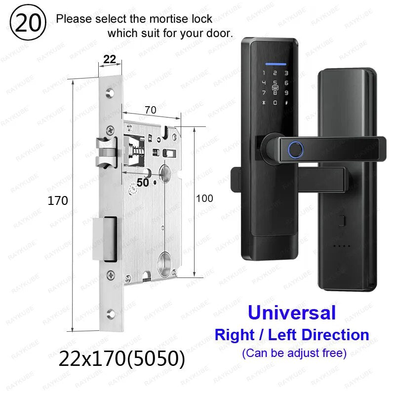 RayKube Aluminium Alloy Fingerprint Digital Smart Door Lock