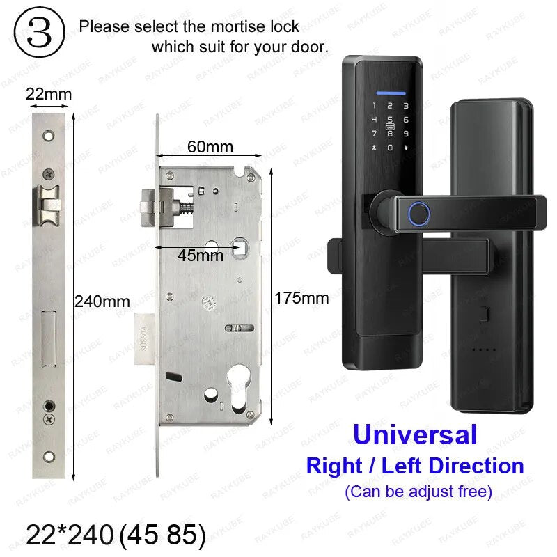 RayKube Aluminium Alloy Fingerprint Digital Smart Door Lock