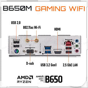 AM5 B650M Desktop Motherboard Combo With Ryzen 7000 DDR5 Series