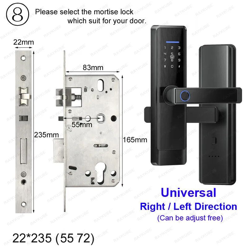 RayKube Aluminium Alloy Fingerprint Digital Smart Door Lock