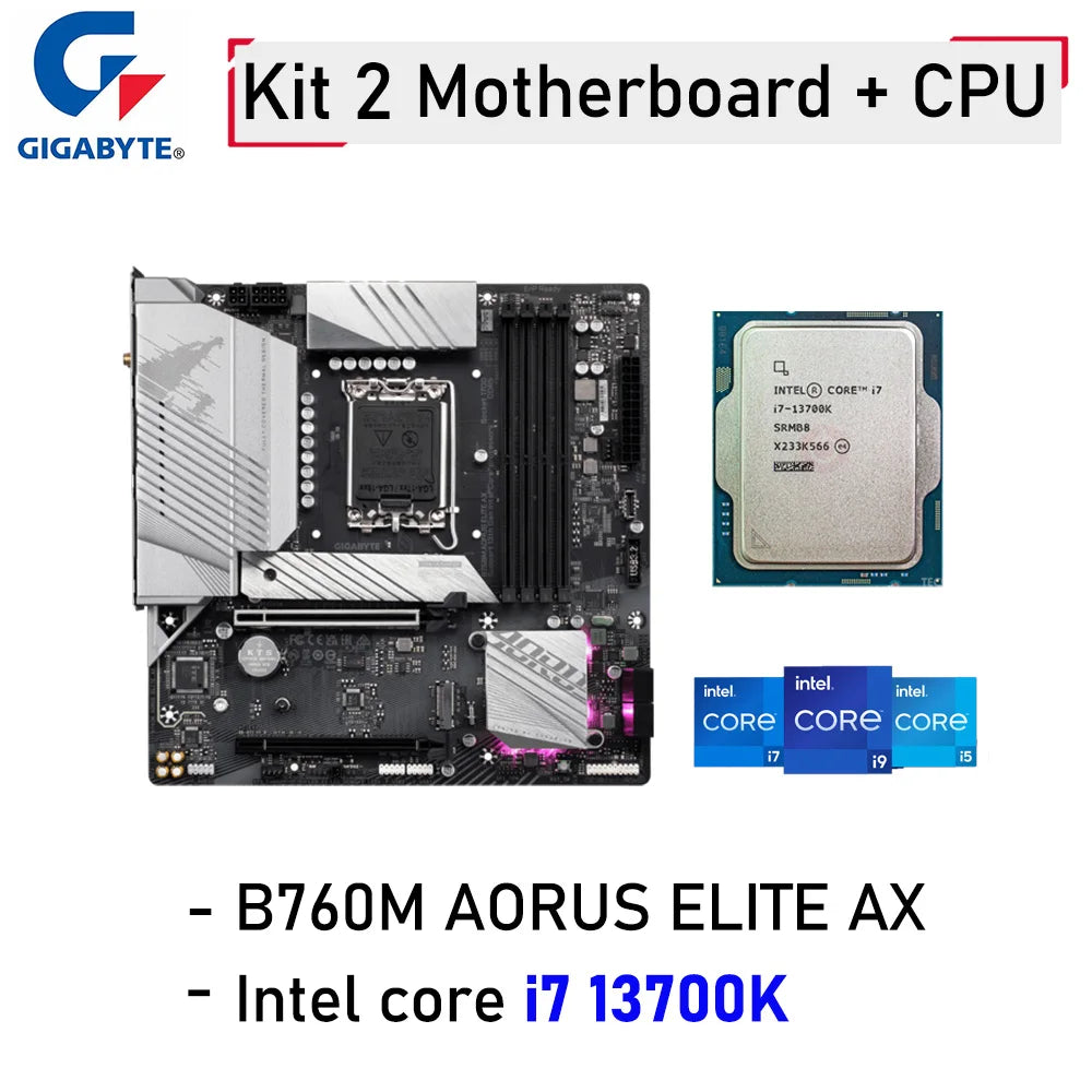 AM4 B760M Desktop Motherboard Combo With Intel Core i7 13700K