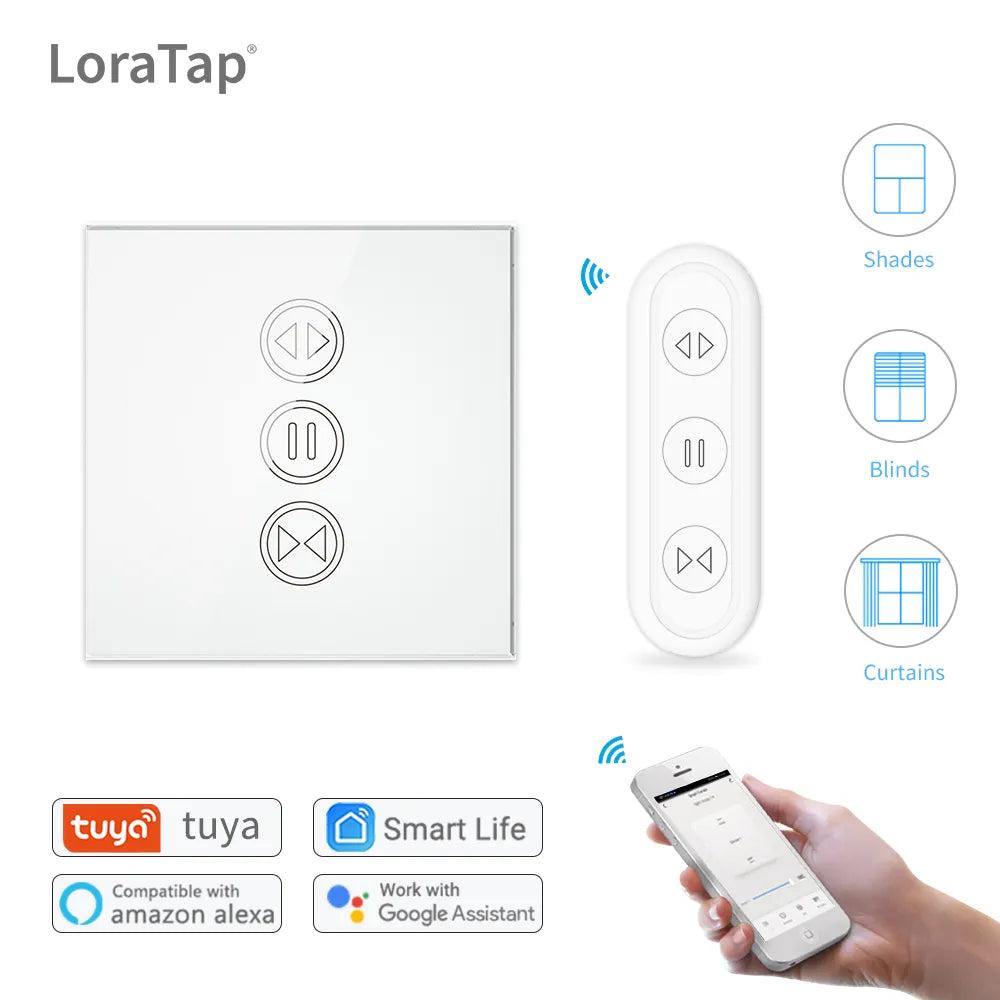 LoraTap 240V Plastic Remote Control Roller Blinds Shutter Switch