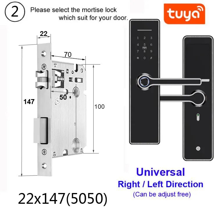 RayKube Stainless Steel Fingerprint Digital Smart Door Lock