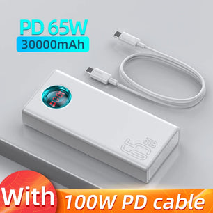 30000mAh 65W Fast Charging Portable Power Bank For iPhone