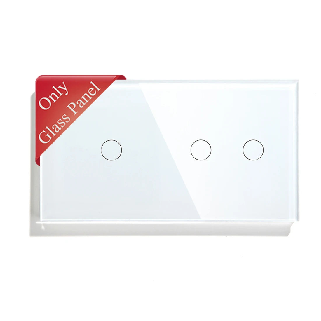 Bseed 10A Alloy 2 Gang Crystal Glass Panel Light Touch Switch