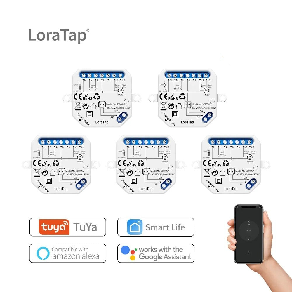 LoraTap 240V Plastic Automatic WIFI Roller Shutter Curtain Module