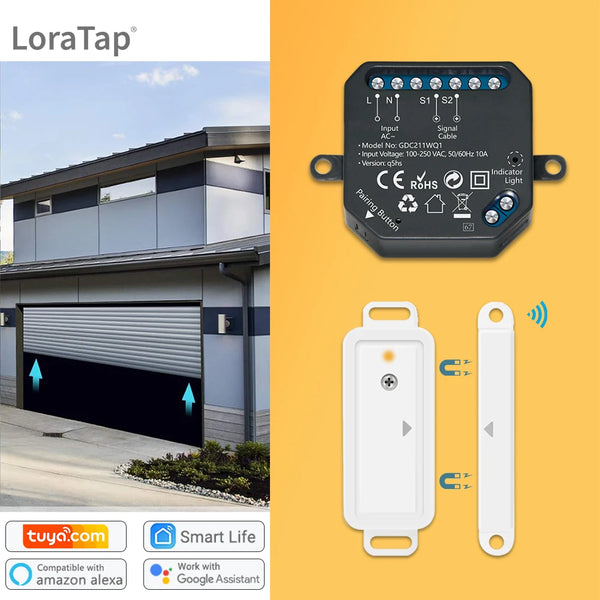 LoraTap Plastic 10A Wireless Remote Control Sensor Opener Switch