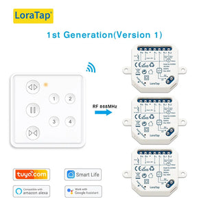 LoraTap 240V Plastic 4 Channel Remote Voice Control Curtain Switch