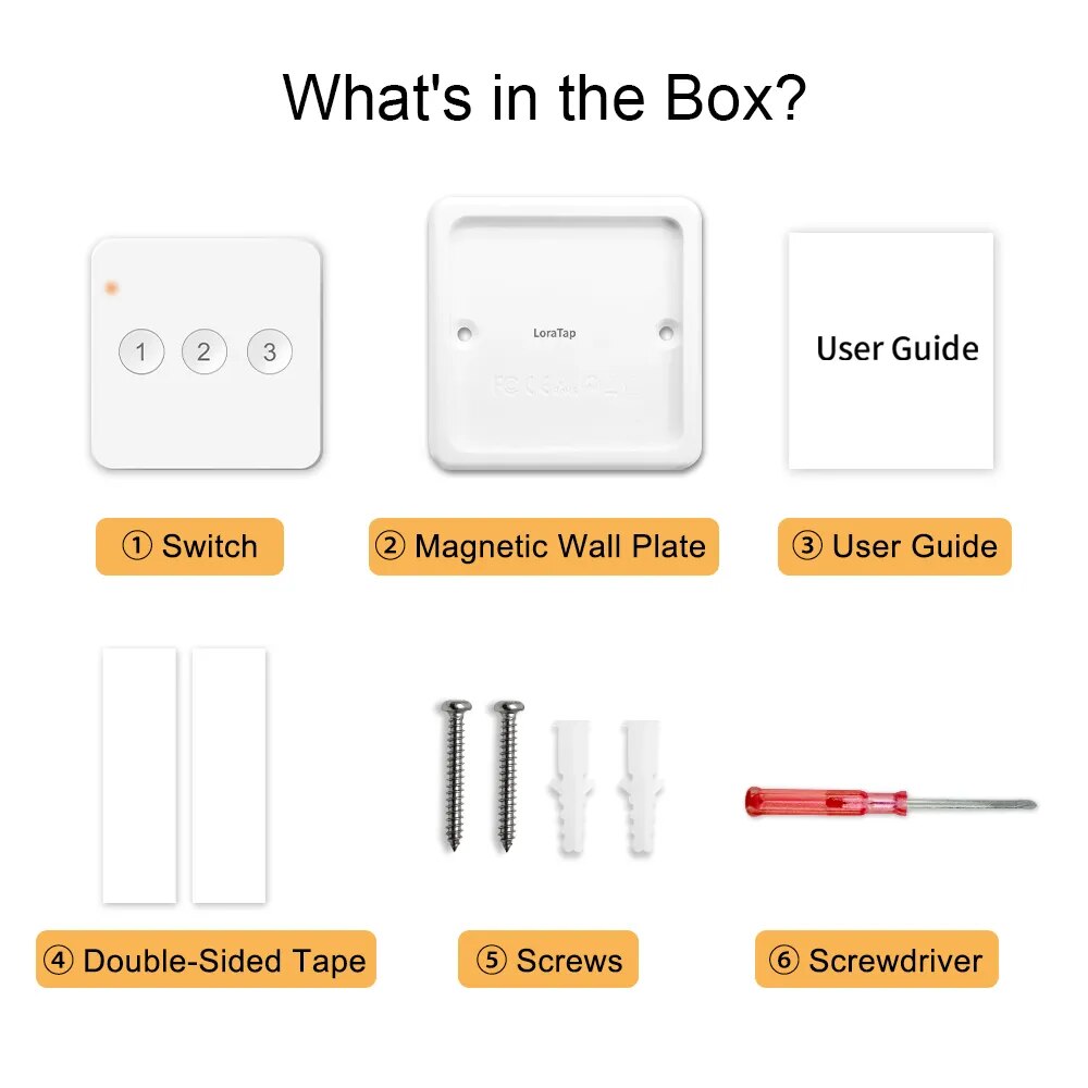 LoraTap Plastic Panel Wireless Voice Control Wall Mounted Switch