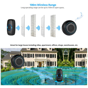 Kerui Plastic Wireless Waterproof Battery Cordless Remote Doorbell