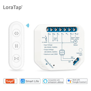 LoraTap 240V Plastic 4 Channel Remote Voice Control Curtain Switch