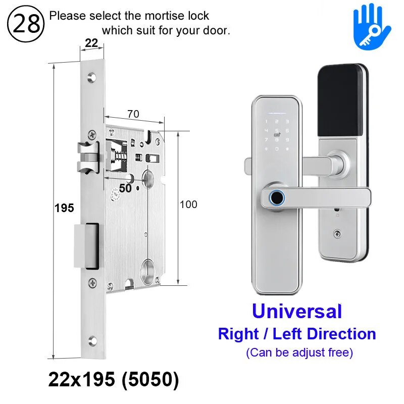 RayKube Aluminium Alloy Fingerprint Digital Smart Door Lock