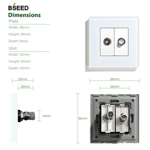 Bseed 10A Glass Panel Wireless WIFI Control Smart Power Socket