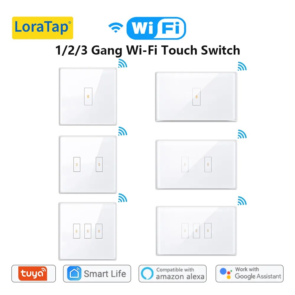 LoraTap 5A 230V Plastic Remote Control Light Touch Panel Switch