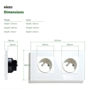 Bseed 16A Glass Panel Wireless WIFI Control Smart Power Socket