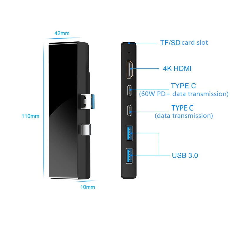 7 Ports Aluminum Alloy USB 3.0 Splitter Docking Station Hub