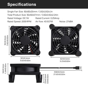 92mm 5V Computer Case Wireless Protective Router Cooling Fan