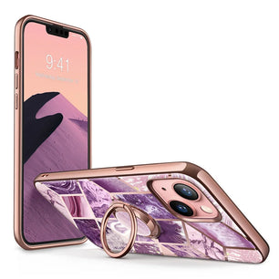 Polycarbonate Full-Body Glitter Marble Bumper Case For iPhone 13