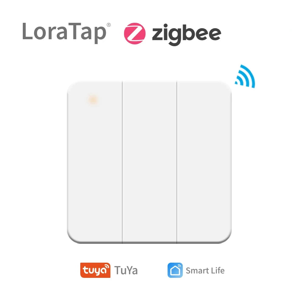 LoraTap Plastic Wireless 3 Gang Remote Control Portable Switch