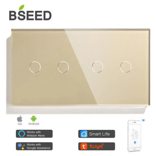 Bseed Alloy 4 Gang Crystal Panel Wifi Touch APP Control Switch