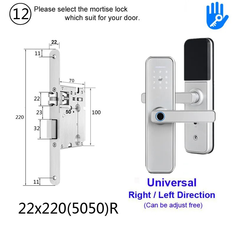 RayKube Aluminium Alloy Fingerprint Digital Smart Door Lock