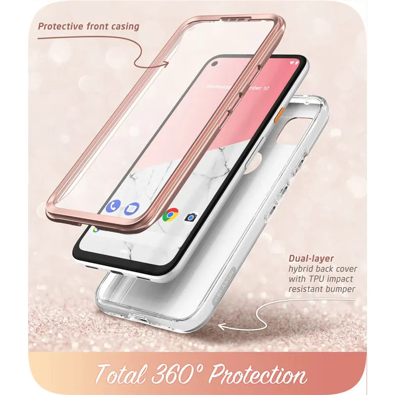 Polycarbonate Full-Body Marble Bumped Case For Google Pixel 4A