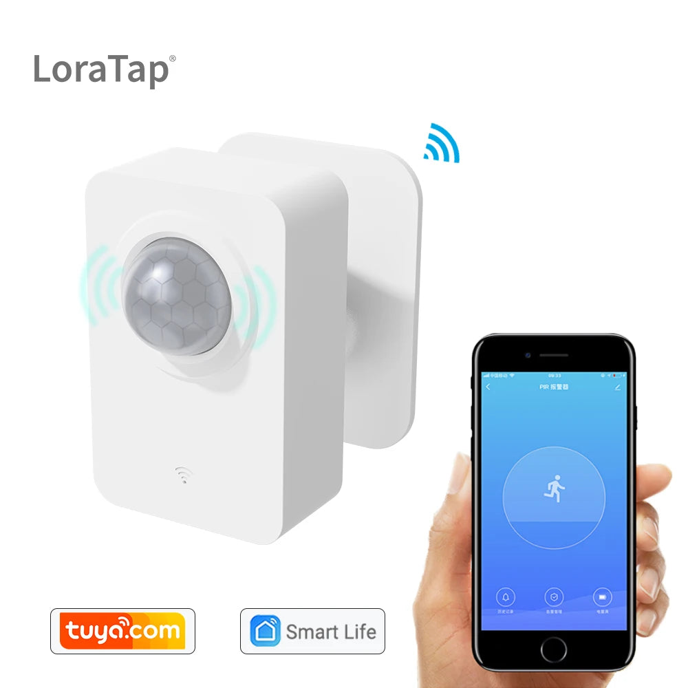 LoraTap Plastic Wireless Human Body PIR Motion Security Sensor