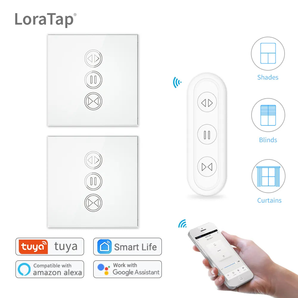 LoraTap 240V Plastic Remote Control Roller Blinds Shutter Switch