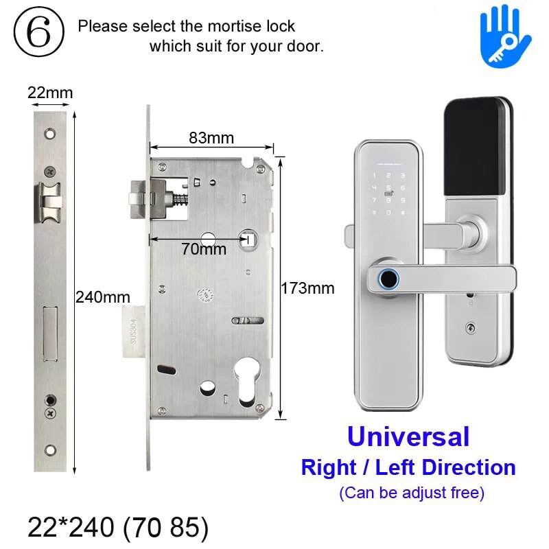 RayKube Aluminium Alloy Fingerprint Digital Smart Door Lock