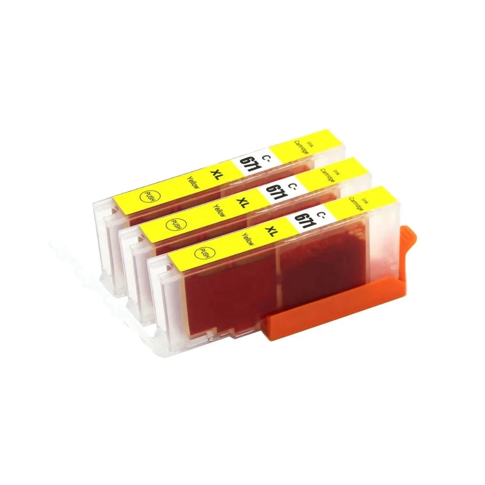 3 PCs 670XL 671XL Ink Cartridge For Canon PIXMA MG7760 MG7765