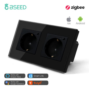 Bseed 16A Glass Panel Wireless ZigBee Control Smart Power Socket