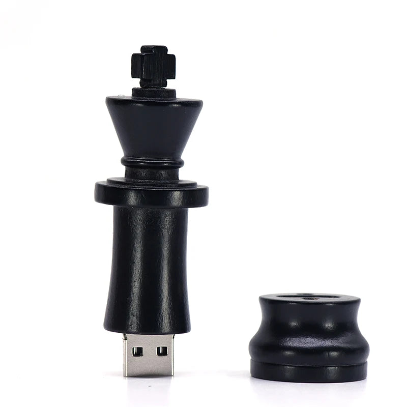 128GB Metallic USB 2.0 Wooden Chess Shaped Pen Drive