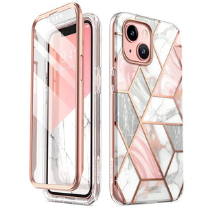 Polycarbonate Full-Body Glitter Marble Bumper Case For iPhone 13