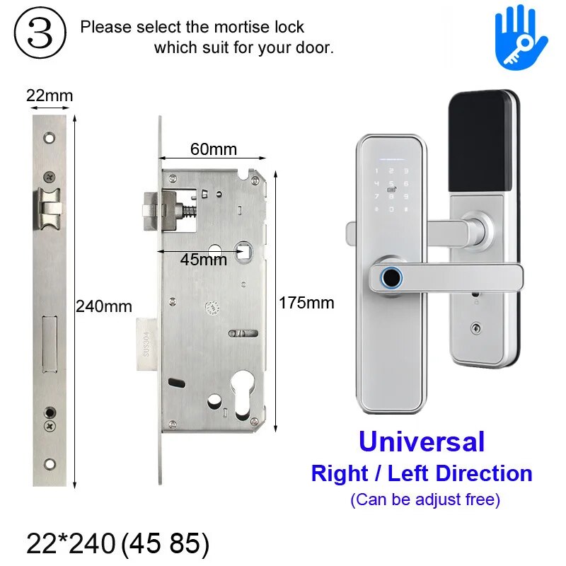 RayKube Aluminium Alloy Fingerprint Digital Smart Door Lock