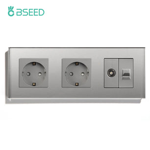 Bseed 16A Glass Panel Wireless WIFI Control Smart Power Socket