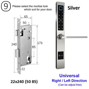 RayKube Aluminium Alloy Fingerprint Digital Smart Door Lock