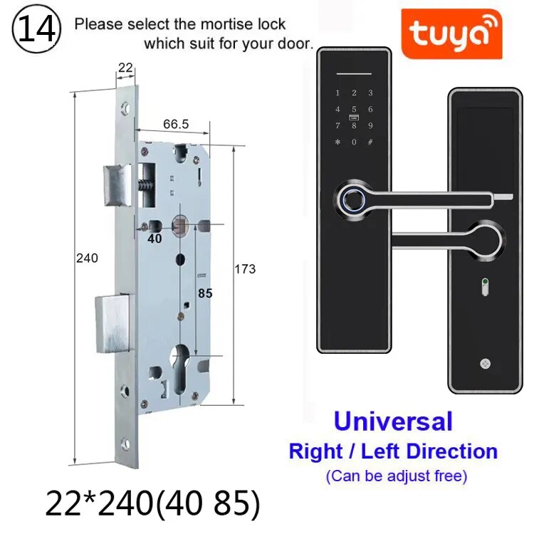 RayKube Stainless Steel Fingerprint Digital Smart Door Lock