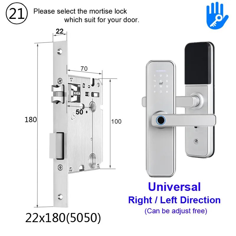 RayKube Aluminium Alloy Fingerprint Digital Smart Door Lock