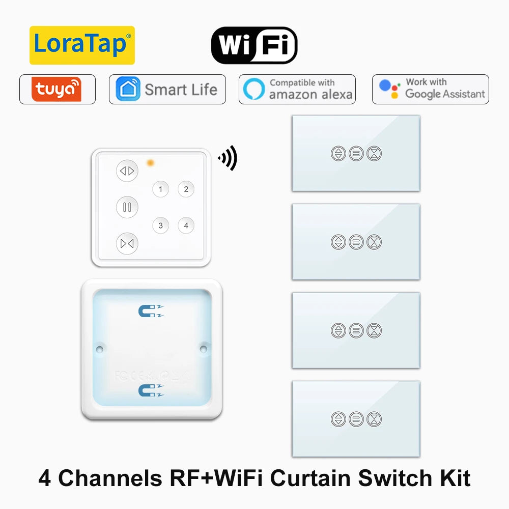 LoraTap Plastic 110-240V Remote Control Curtain Roller Switch