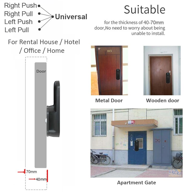 RayKube Stainless Steel Fingerprint Digital Smart Door Lock