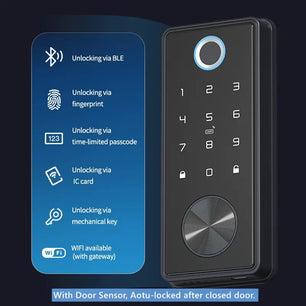 RayKube Stainless Steel Fingerprint Digital Smart Door Lock