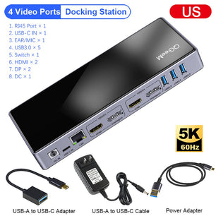 Aluminum Alloy USB 3.0 HDMI Type-C Compatible Docking Station Hub