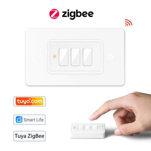 LoraTap Plastic ZigBee 3.0 Wireless 3 Gang Remote Control Switch