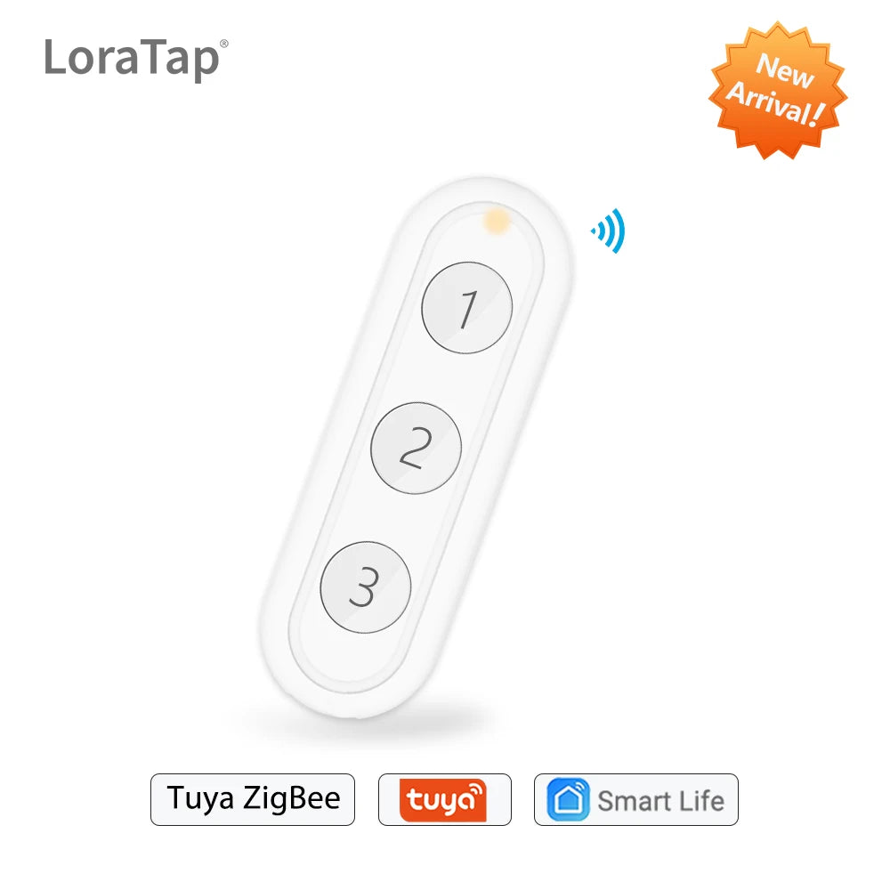 LoraTap Plastic Smart Life ZigBee 3.0 3 Gang Wireless Remote