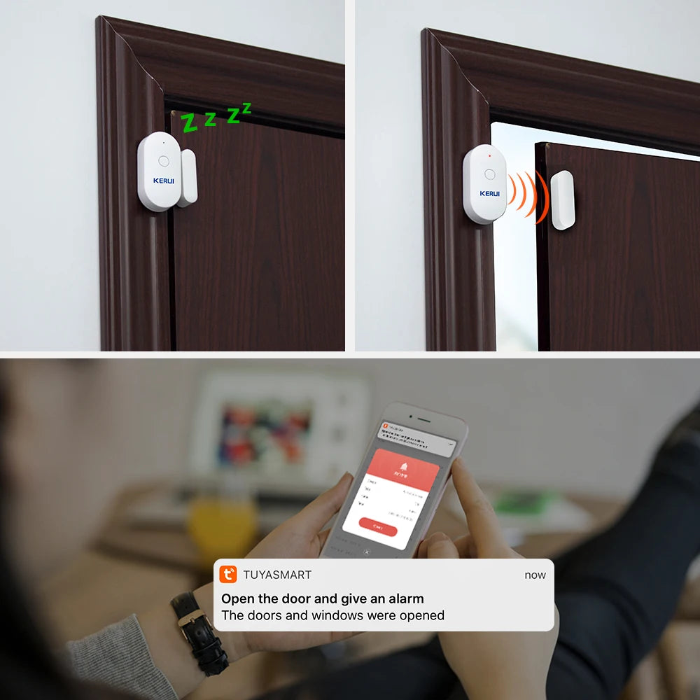 Kerui Plastic Smart Home Google Wifi Door Open Security Sensor