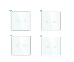 Bseed Alloy 2 Gang 3 Way Crystal Glass Panel Smart Touch Switch