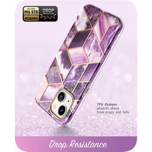 Polycarbonate Full-Body Glitter Marble Bumper Case For iPhone 13