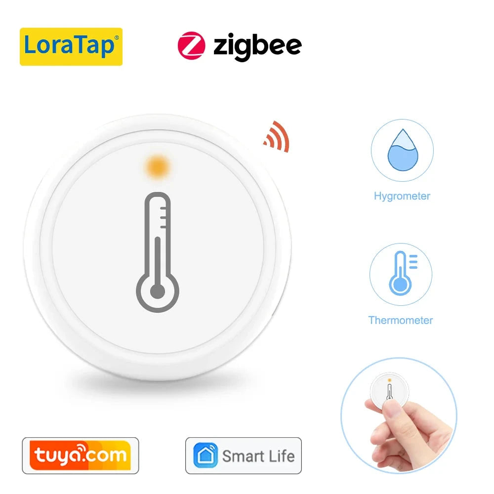 LoraTap Plastic ZigBee Wireless Temperature and Humidity Sensor